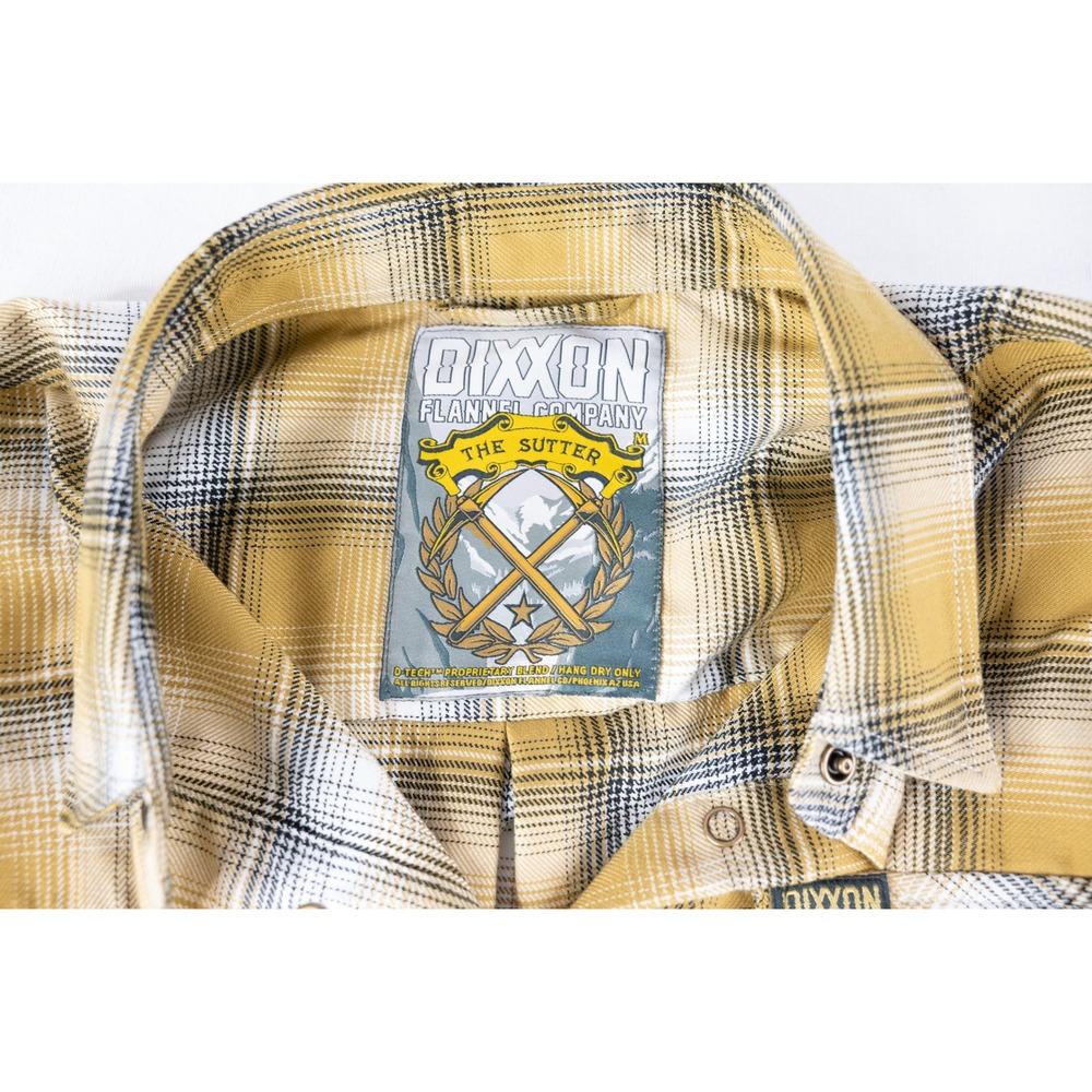 Dixxon Flannel The Sutter Womens Medium Yellow Plaid Excellent D-Tech Snap Shirt - Picture 5 of 8